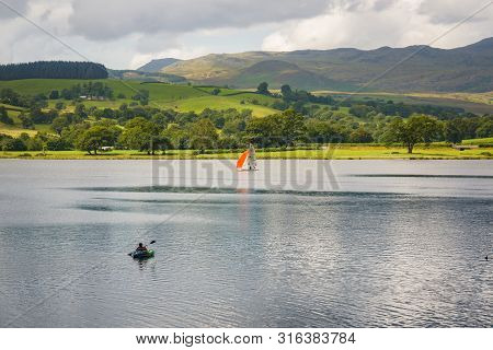 Bala Lake Or Llyn Tegid In Welsh The Largest Natural Body Of Water In Wales And Popular Place For Wa