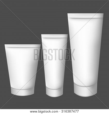 White Realistic Tube. For Cosmetics, Ointments, Cream, Tooth Paste . Elements. Rasterized Copy