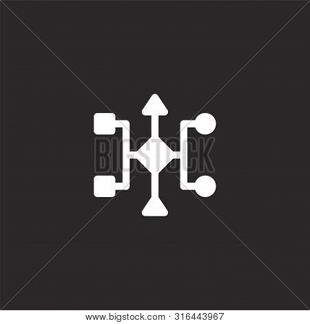 Algorithm Icon. Algorithm Icon Vector Flat Illustration For Graphic And Web Design Isolated On Black