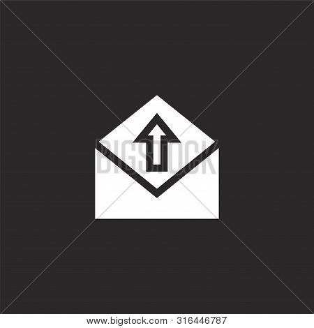 Email Icon. Email Icon Vector Flat Illustration For Graphic And Web Design Isolated On Black Backgro