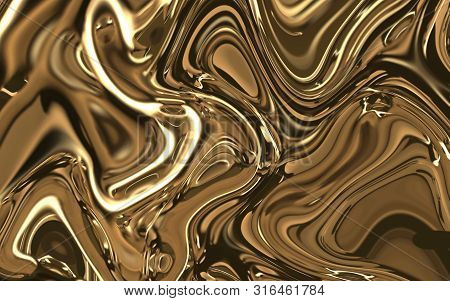 Golden Melt Gold Luxury Flowing Background Waves