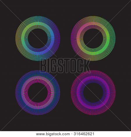 Gradient Rainbow Circle Sunburst. Color Sunbeams. Frame With Rays.vector Graphic Design