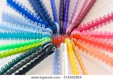 A Group Of Orthodontic Ligature, Silicon Tie Elastic Orthodontia