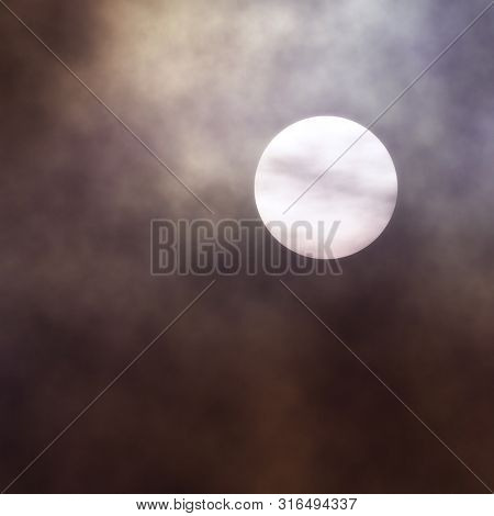 pale moon clouds background illustration
