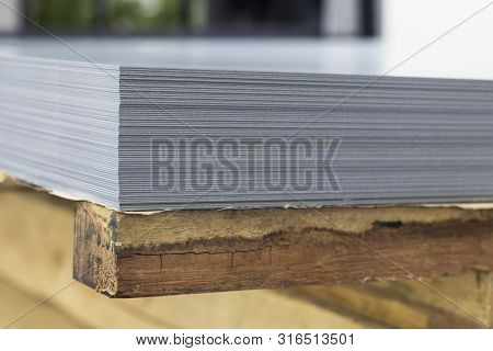 Stack Of Steel Sheets ; Ready To Use ; Stock ; For Laser Cutting