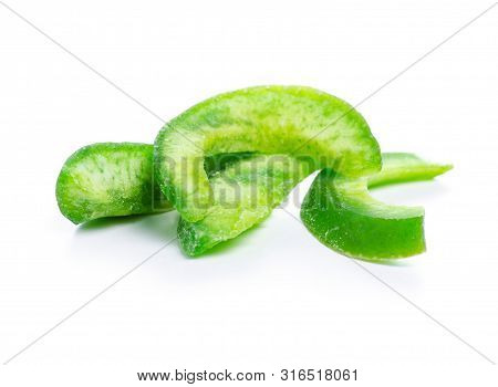 Pomelo Candied Fruit On White Background Isolation
