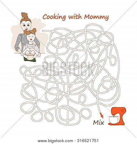 Cooking With Mom. Maze Game For Kids
