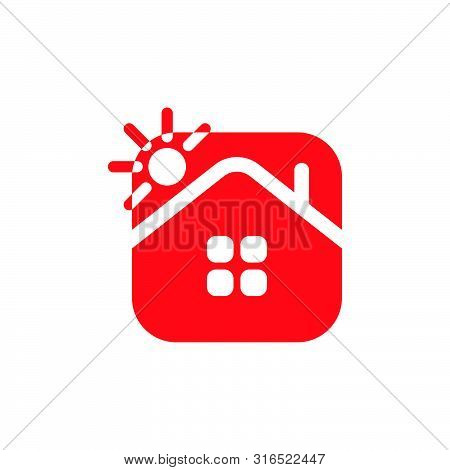 Simple Geometric Negative Space Home Square Vector