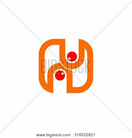 Letter N U Abstract Geometric Line Square Logo