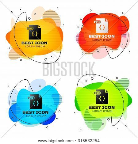 Black Css File Document. Download Css Button Icon Isolated On White Background. Css File Symbol. Set