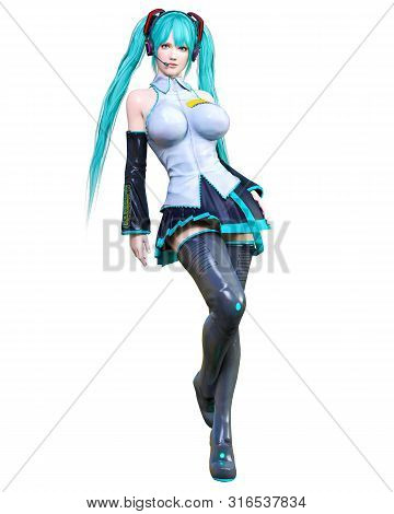 3D Comics Cosplay Anime Girl.