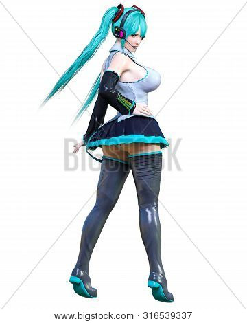 3D Comics Cosplay Anime Girl.