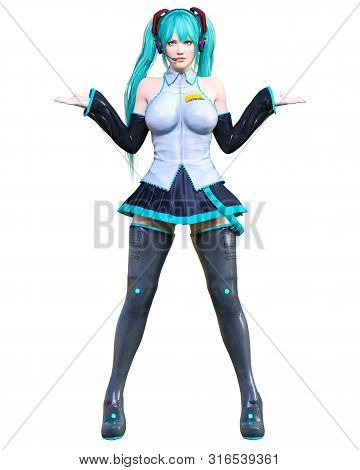 3D Comics Cosplay Anime Girl.