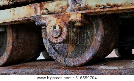 Lower Part Of A Slewing Crane - Turns On Steel Rollers - Detail Shot