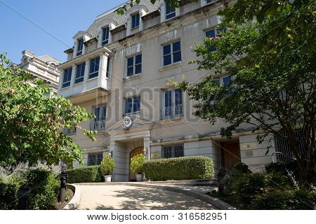 Washington, Dc - August 8, 2019: Exterior Of The Greece Embassy In Washington Dc, In The Dupont Circ