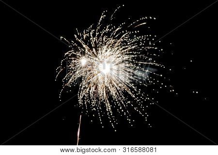 Some Celebration Pyrotechnic Fireworks In The Night