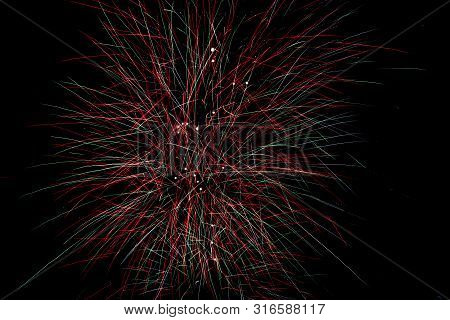 Some Celebration Pyrotechnic Fireworks In The Night