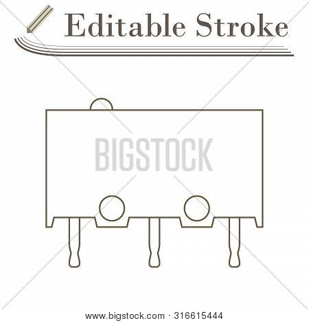 Micro Button Icon Icon. Editable Stroke Simple Design. Vector Illustration.