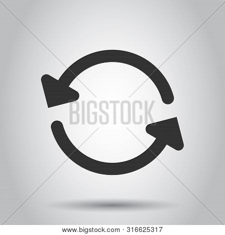 Arrow Rotation Icon In Transparent Style. Sync Action Vector Illustration On Isolated Background. Re