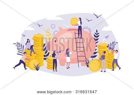Business Concept Of The Bank, Finance, Money, Credit. Teamwork Office Clerks Banking, Accounting, Ma