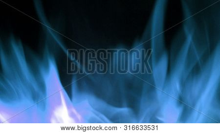 Blue Fire Flames In Super Slow Motion, Shooted With High Speed Cinema Camera
