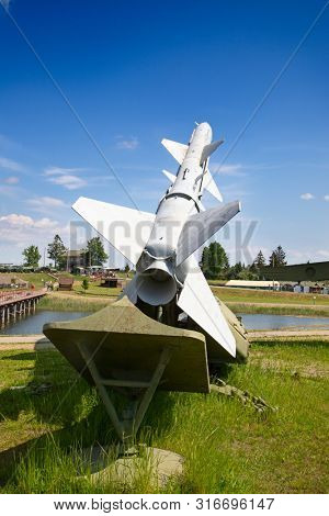 Soviet surface-to-air anti aircraft systems on the military exhibition