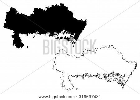 Blekinge County (counties Of Sweden, Kingdom Of Sweden) Map Vector Illustration, Scribble Sketch Ble