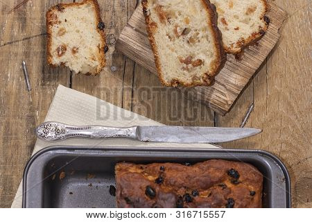 Barmbrack Or Bairin Breac Is A Traditional Irish Sweet Yeast Bread With Grapes And Raisins, Often Ea