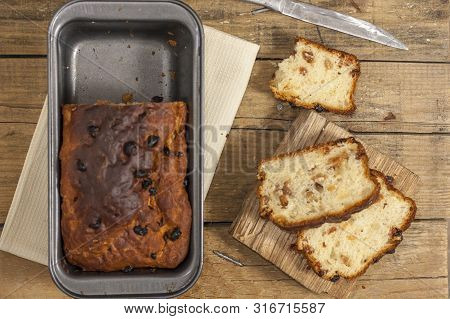 Barmbrack Or Bairin Breac Is A Traditional Irish Sweet Yeast Bread With Grapes And Raisins, Often Ea