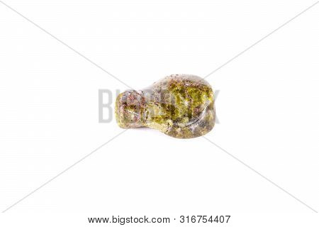 Macro Mineral Stone Serpentine On A White Background