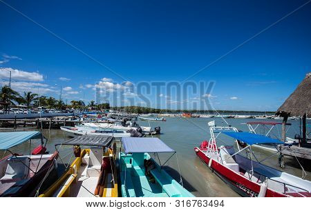 Mexico March 20 2017 The Bay With Fishing Boats, Harbor