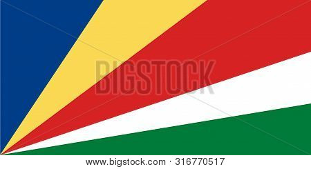 Seychelles National Flag. The Flag Of The Seychelles. Vector Illustration