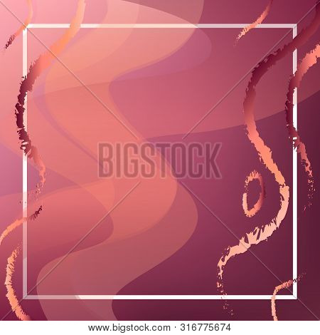 Burgundy Red Wave Colourful Abstract Background Illustration. Rasterized Copy