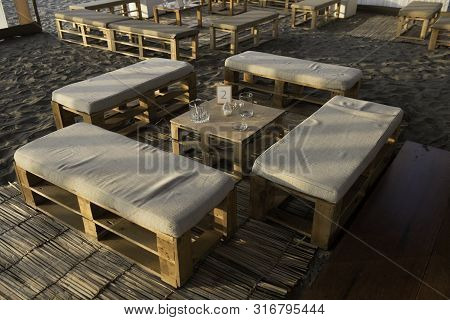A Reception Atmosphere On A Beach At Sunset. Nice