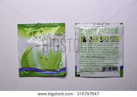Bekasi, Indonesia - August 13th 2019: Soffell Mosquito Repellent Lotion An Indonesian Famous Brand O