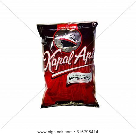 Bekasi, Indonesia - August 13th 2019: Kopi Kapal Api Coffee Pack, An Indonesian Famous Brand Of Blac