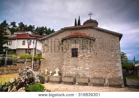 Exterior View To Presveta Bogorodica Kamensko Church In Ohrid, North Macedonia