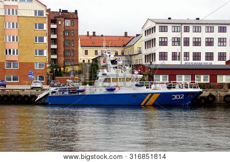 Karlskrona, Sweden -july 23, 2019: Swedish Coast Guard Ship Kbv 302.