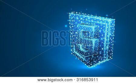Js, Java Script Coding Language Sign. Device, Programming, Developing Concept. Abstract, Digital, Wi