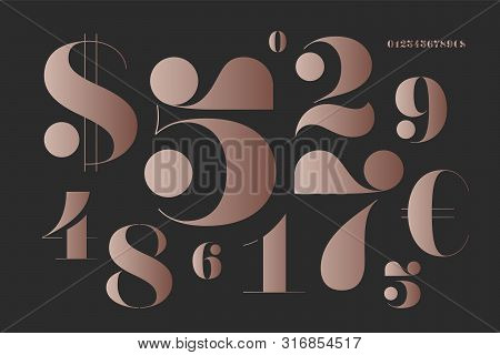 Font Of Numbers In Classical French Didot Style