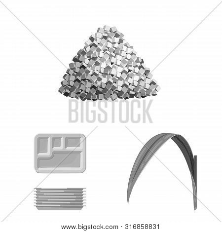 Vector Design Of Sugarcane And Cane Sign. Set Of Sugarcane And Field Stock Symbol For Web.