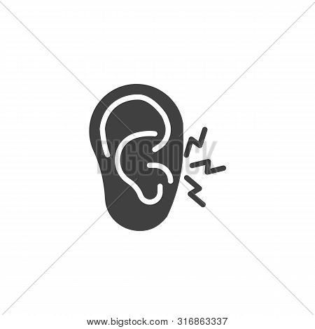 Ear Pain Vector Icon. Filled Flat Sign For Mobile Concept And Web Design. Earache Glyph Icon. Symbol