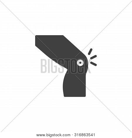 Knee Pain Vector Icon. Filled Flat Sign For Mobile Concept And Web Design. Knee Joint Injury Glyph I