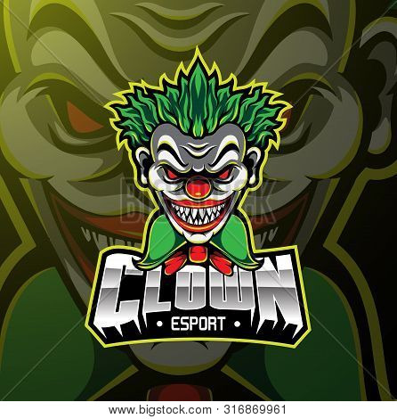 Clown Sport Mascot Logo Design With Text