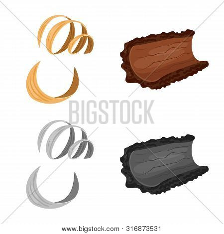 Vector Design Of Tree And Raw Icon. Set Of Tree And Construction Vector Icon For Stock.