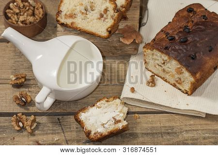 Barmbrack Or Bairin Breac Is A Traditional Irish Sweet Yeast Bread With Grapes And Raisins, Often Ea