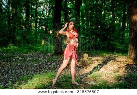 Sexy Girl Early Stage In The Evolutionary Development. Culture Of Wild Human. Female Spirit Mytholog