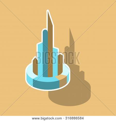 Paper Sticker On Theme Arabic Business Pie Chart