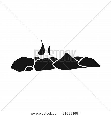 Vector Design Of Bonfire And Smoke Symbol. Set Of Bonfire And Firewood Vector Icon For Stock.