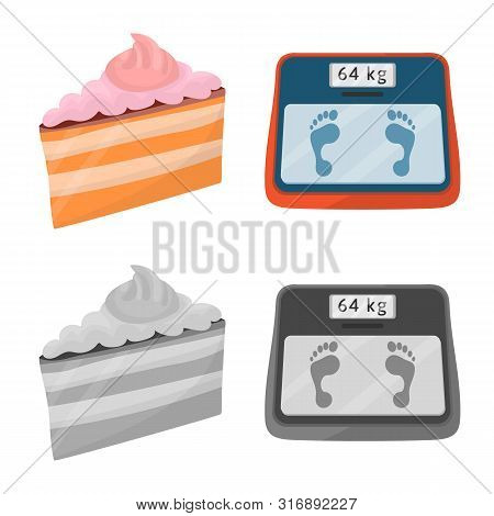 Isolated Object Of Diet And Treatment Sign. Set Of Diet And Medicine Stock Vector Illustration.
